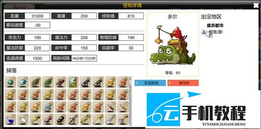 冒险岛怀旧服 金银岛BOSS位置路线刷新时间