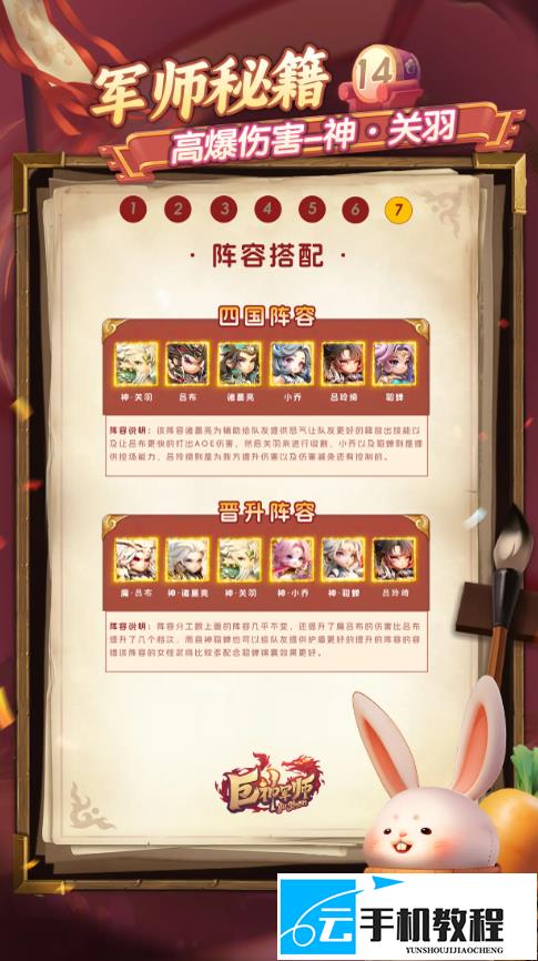 《巨神军师》神关羽天赋将魂阵容攻略